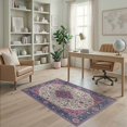 thumbnail image 2 of ODIKA Medallion Oriental Vintage Floral With Maximalist Vine Border Stain Resistant Low Profile for Dorm Room, Small Living Apartment, 2 of 7