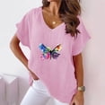 thumbnail image 2 of Raeneomay Oversized T Shirts for Women Women V-Neck Print T- Fashion Comfortable Female Blouses Tops, 2 of 4