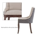 thumbnail image 4 of DONICK Vintage Fabric Upholstered Dining Chairs,Solid Wood Kitchen Dining Room Chairs with Nailheads Solid Wood Legs (Beige Black,Set of 6), 4 of 10