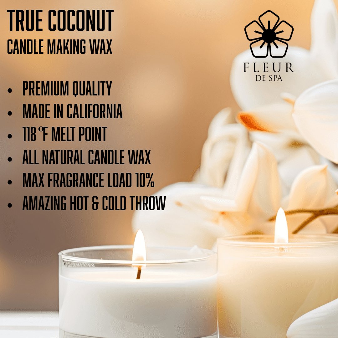 Fleur De Spa True Coconut - Candle Making Wax - All natural coconut blend made in USA