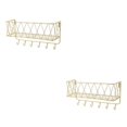 thumbnail image 1 of Toystoory Key Rack Mail Holder Metal Kitchen Hook Organizer Office en Mount Wall Oro 2Conjunto, 1 of 1