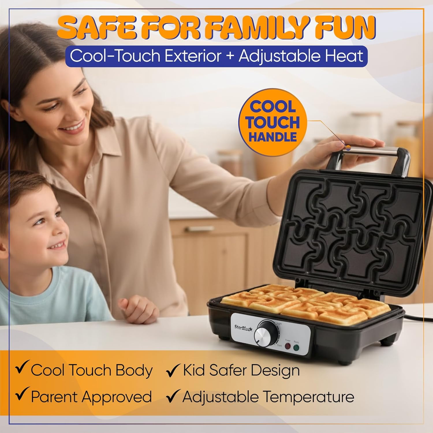 Puzzle Waffle Maker by StarBlue – Fun Playful Puzzle-Shaped Waffles