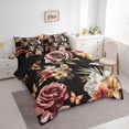 thumbnail image 3 of Manfei Teens Girls Flying Butterflies Bedding Comforter Set 7pcs,Chic Floral Flowers Queen Bedding Sets Super Cozy,Spring Garden Queen Sheet Sets,Ultra Soft Home Decor,Reversible, 3 of 8