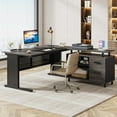 thumbnail image 2 of Tribesigns Executive Desk, Large Computer Desk with File Cabinet, Executive Office Desk with Storage Cabinet, Business Furniture Desk Workstation for Home Office, 2 of 8