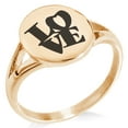 thumbnail image 1 of Stainless Steel Love so Iconic Minimalist Oval Top Polished Statement Ring, 1 of 1