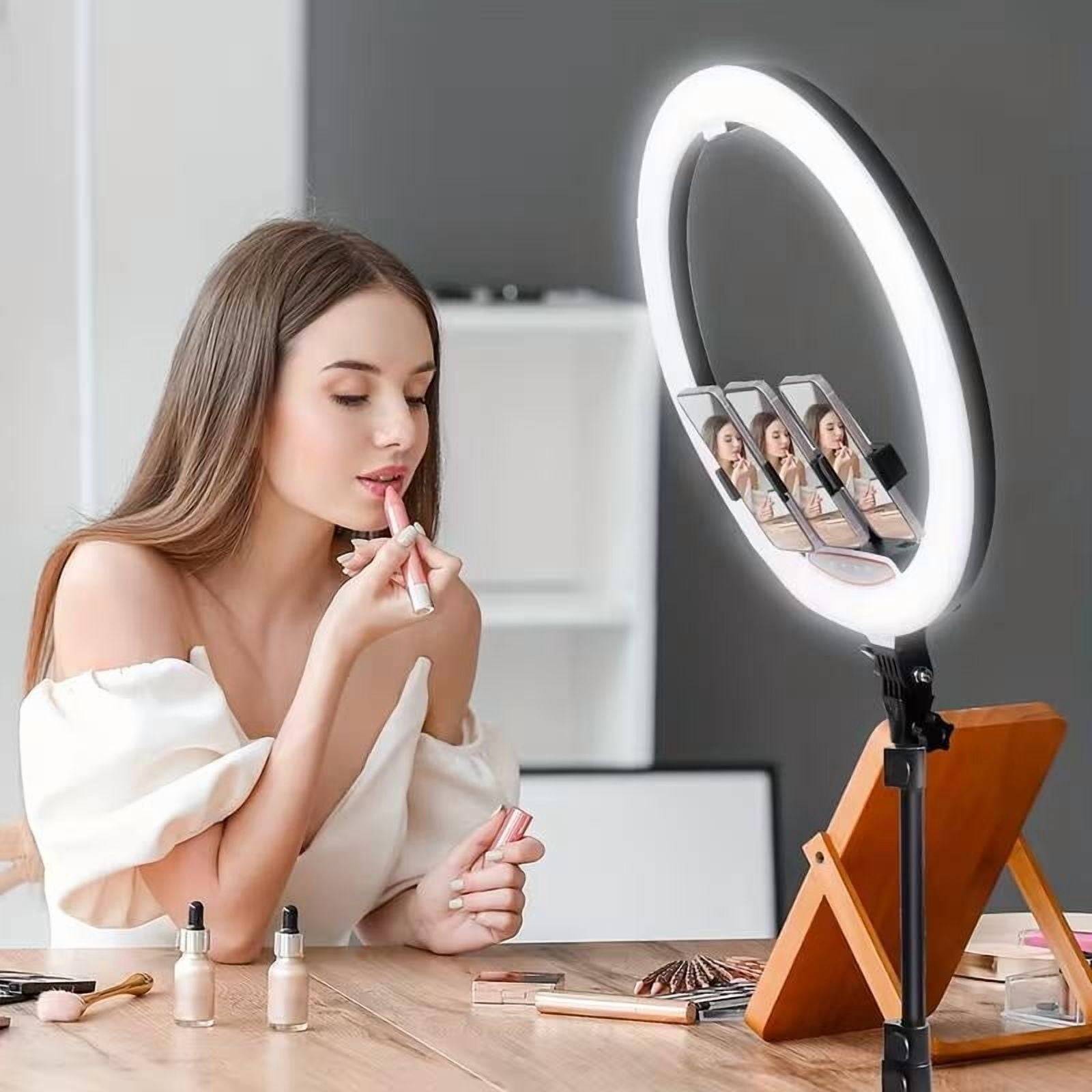ZOMEI 18 inch Ring Light with Stand, Large Ring Light for iPhone, 3 Clips/USB Ports,2700-6500K with Tripod for Tattoo Lash Barber Makeup Photography Lighting