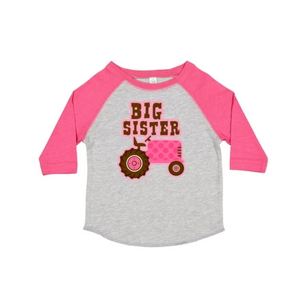 

Inktastic Pink Tractor Big Sister Gift Toddler Toddler Girl T-Shirt