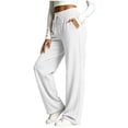 thumbnail image 3 of Ozmmyan Womens Wide Leg Sweatpants High Elastic Waisted Drawstring Loose Casual Pants with Pockets Comfy Lounge Trousers for Fall, 3 of 8