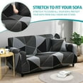 thumbnail image 3 of Topchances Printing Stretch Sofa Slipcover, Elastic Non Slip Couch Cover For 1 2 3 4 Seater Sofas, Moving Living Room Furniture Protector (Loveseat Cover, Dark Gray), 3 of 11