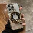 thumbnail image 6 of Magnetic Kickstand (Glitter Lens Protector ) Case for IPhone 15 14 13 12 Pro Max (Compatible with Magsafe ) Sparkling Diamond Cover Glitter Shiny Rhinestone Cases (Gold,for iPhone 15), 6 of 12