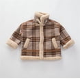 thumbnail image 2 of Gibobby Chamarra de invierno para niños y niñasInvierno bebé niños prendas de vestir chaqueta algodón cuadros felpa engrosamiento cálido niños abrigos(Café, 6-12 Meses), 2 of 5