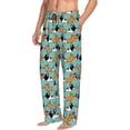 thumbnail image 2 of Uemuo Cute French Bulldog Pattern Men's Wide Leg Palazzo Lounge Pants with Pockets Light Weight Loose Comfy Casual Pajama Pants-Large, 2 of 9