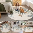 thumbnail image 6 of Area Rug 48in, Vintage Marine Life Starfish Shell Floor Carpet Living Room Rug, Eucalyptus Leaves on Linen Non-Slip Welcome Mat Indoor Rugs for Bedroom Dining Room, 6 of 9