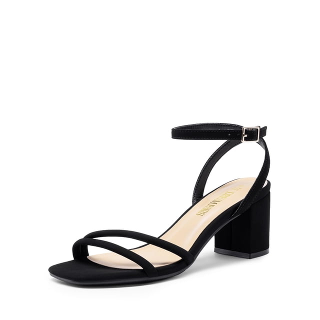 Sandalia DREAM PAIRS Tacones Gruesos con Tiras Negra 6.5
