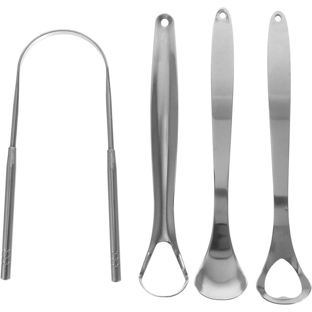 Tongue Scrapers 4pcs Tongue Scraper Stainless Steel U Shape Tongue