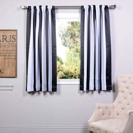 Exclusive Fabrics Awning Black/ White Stripe 63-inch ...