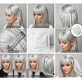 thumbnail image 6 of Gnmfd Clip‑in Seamless Bangs with Sideburns, Hand‑Woven Synthetic Hairpiece, Long Airy Fringe, 1 Pack, 6 of 6