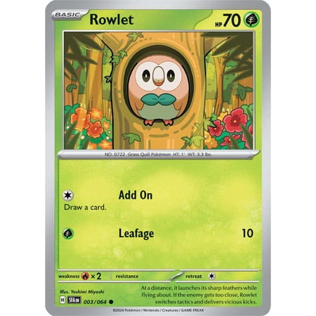 Pokemon Shrouded Fable Common Rowlet #3