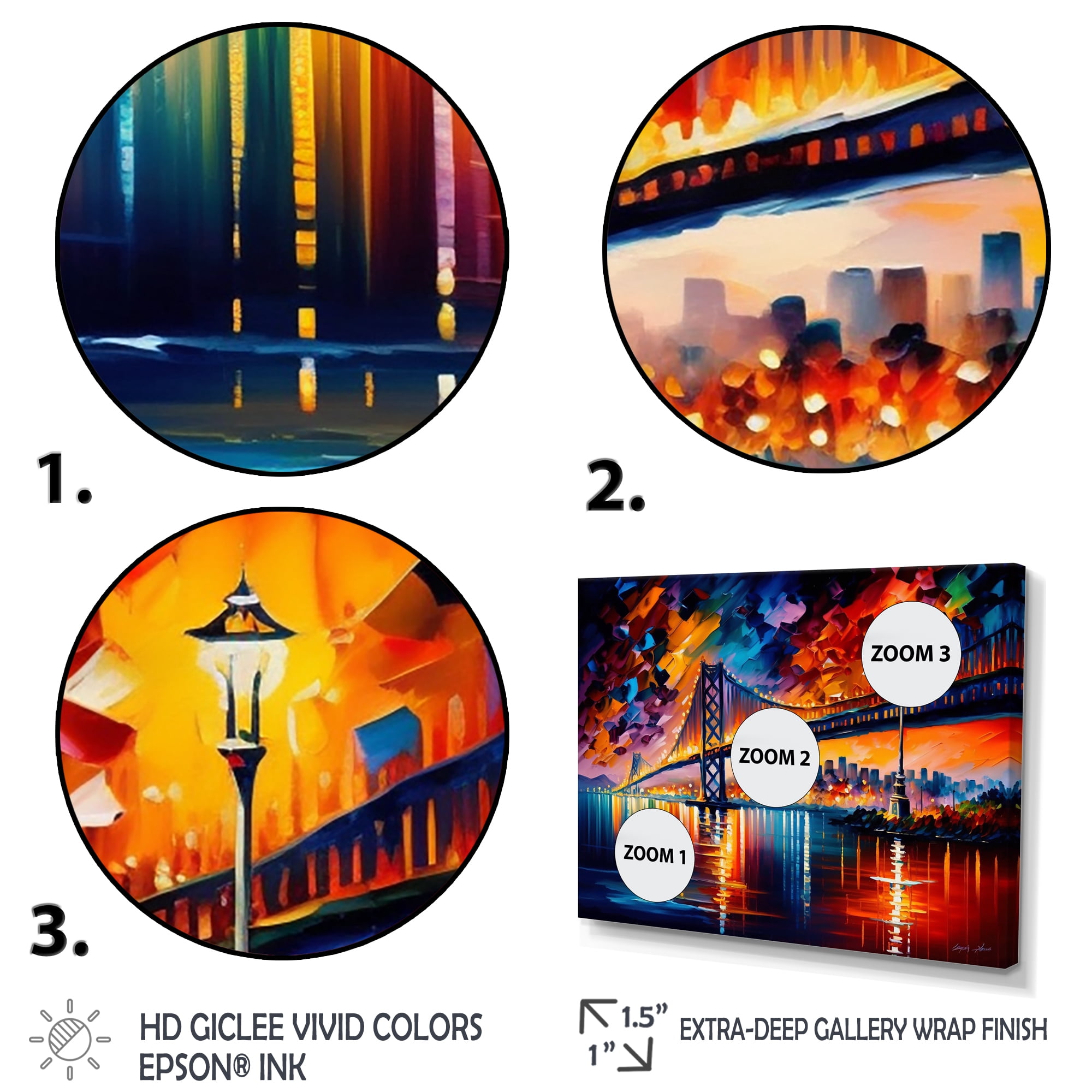 Designart Colorful San Francisco III Canvas Wall Art