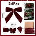 thumbnail image 2 of 24 Pcs Red Small Velvet Christmas Bows for Christmas Tree, Wreath, Gift Wrapping, Crafts, Wedding, Party, Twist Tie Bows for Treat Bag Bakery Candy Bags, Home Decor, 2 of 6