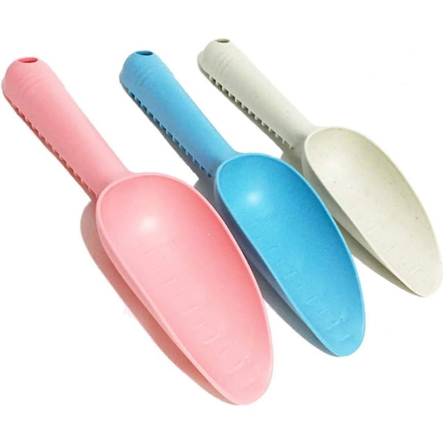 Espátula de mano de plástico para niños, herramienta de jardinería casera de plástico de 10,5 pulgadas, maceta, pala, 3 piezas
