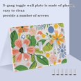 thumbnail image 3 of Yayeee Toggle Light Switch Wall Plate 2-Gang 4.56"x4.48" Decorative Outlet Cover, Retro Pink Floral, 3 of 7