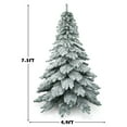 thumbnail image 2 of Costway 7.5 ft Snow Flocked Artificial Christmas Tree Hinged Alaskan Pine Tree Holiday, 2 of 10