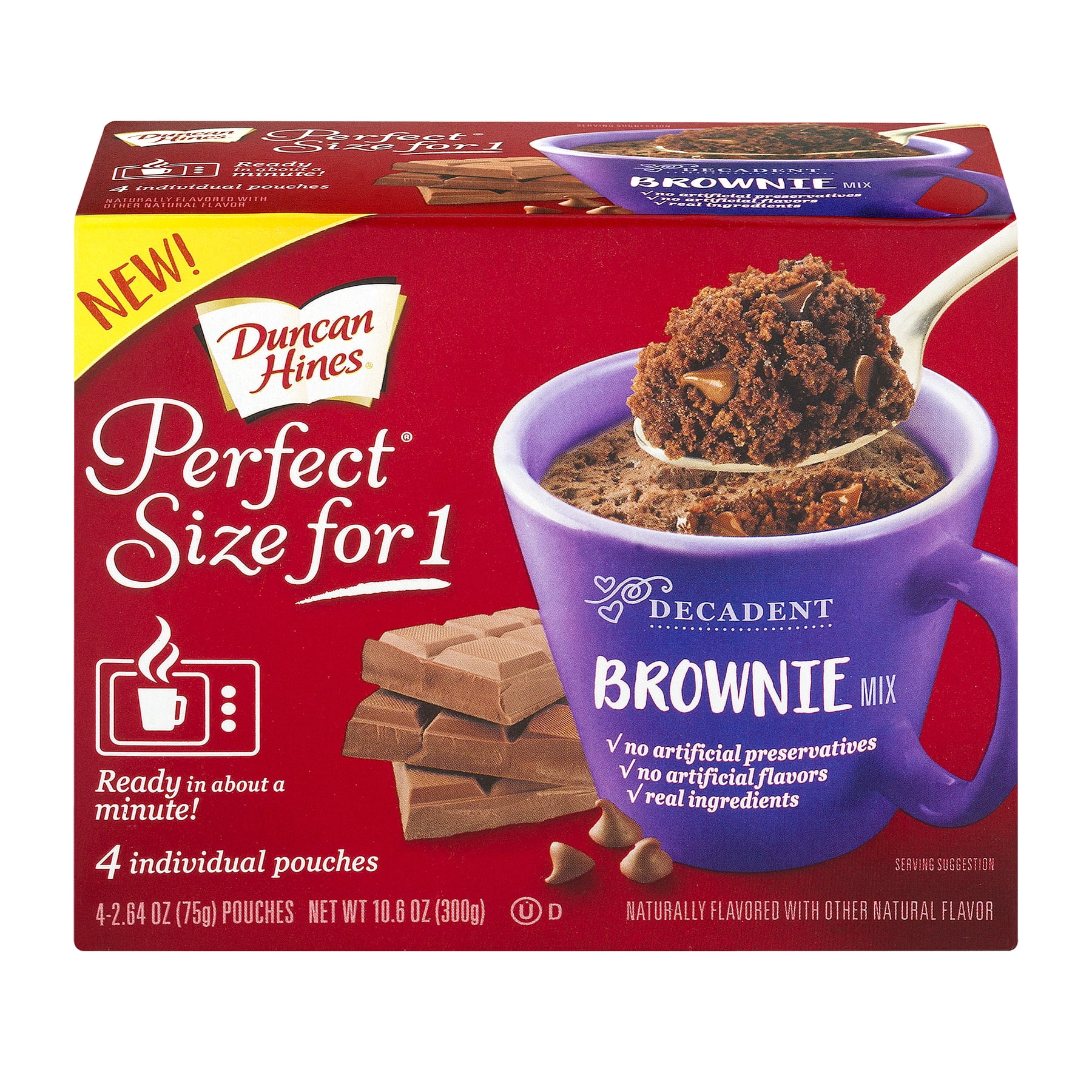 duncan hines perfect size for 1 brownie mix 4 ct2 64 oz walmart com perfect size duncan hines