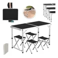 thumbnail image 1 of Mesa Plegable Para Camping Picnic Ajustable 1.20 Portátil 4 Sillas Color Negro, 1 of 9