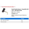 thumbnail image 2 of Crank Position Sensor - Compatible with 1996 - 2000 GMC K2500 1997 1998 1999, 2 of 2