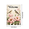 thumbnail image 4 of Amhnf Welcome Birds And Pink Peonies On White Fence Garden Flag For Home Outdoor Garden Yard Decor 12x18 inch, 4 of 5