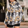 thumbnail image 3 of Uorisanigo Cute Dog Print Women Oversized Sweatshirts Casual Slight Stretch Womens Zip Up Oversized Sweatshirts Long Sleeve Loose Fall Fashion Winter ClothesSize 2XL, 3 of 7