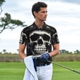 thumbnail image 3 of Fotbe Magician Hat Skull Camiseta Polo de Golf para Hombre con Estampado – Camisa Deportiva Transpirable con Cuello Abotonado-X-Large, 3 of 6