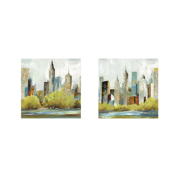 Great Art Now Hudson Ferry by Allison Pearce 2 Piece Print Art Set Each 12"W x 12"H