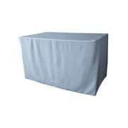 LA Linen TCpop-fit-48x24x30-BlueLgtP18 1.67 lbs Polyester Poplin Fitted Tablecloth, Light Blue