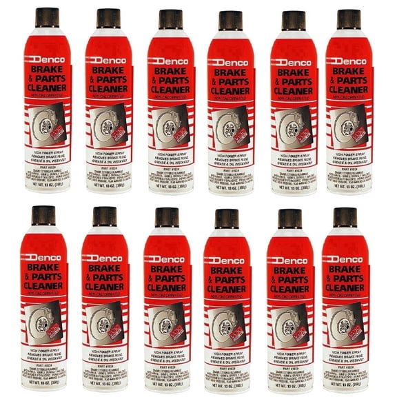 Denco Brake and Parts Cleaner, Non-Chlorinated, Low Odor, Quick Evaporation, Removes Oil and Grease Quickly, 13oz, 12 Pack