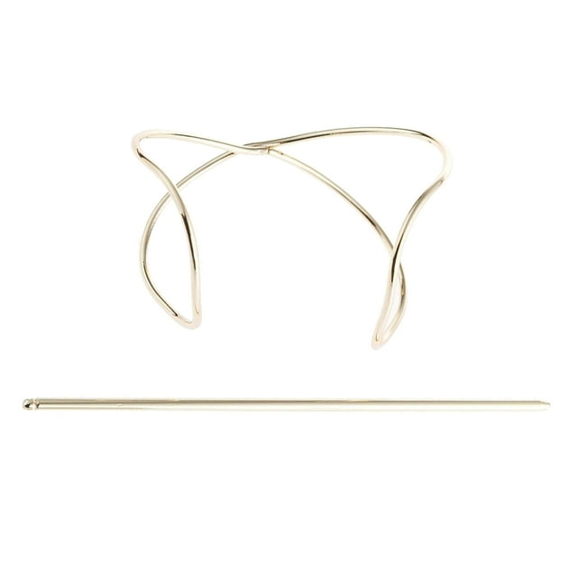 Palillos de pelo de Metal Yuyangstore horquilla en forma de X Oro