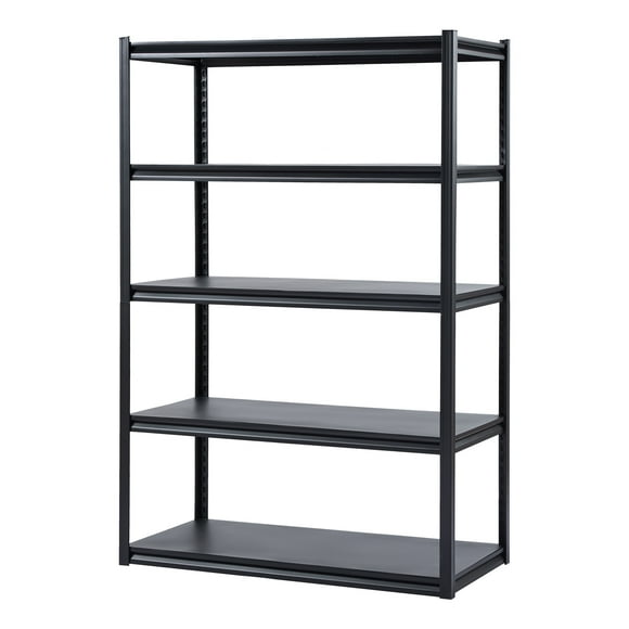 KFFKFF Storage Shelving Unit, 3000 lbs, 5 Tier Garage Storage Shelving, 24" D x 48" W x 72" H, Black