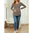 thumbnail image 3 of Yawrut Ladies Maternity ruffled Pleated Stretch Slim Comfortable long sleeve top, 3 of 6