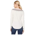 thumbnail image 3 of Lucky Brand Women's Embroidered Thermal Top -White Size Medium, 3 of 6