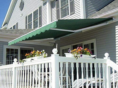 Mcombo 10 X8 Manual Retractable Patio Awning Sunshade Shelter Manual Retractable Patio Awning