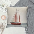 thumbnail image 2 of Nawypu  Nautical Throw Pillow Cushion Cover, Let Your Dreams Sail Words with Boat in Waves Motivation Lifestyle Print, Decorative Square Accent Pillow Case,Cinnamon Pale Blue, 2 of 5