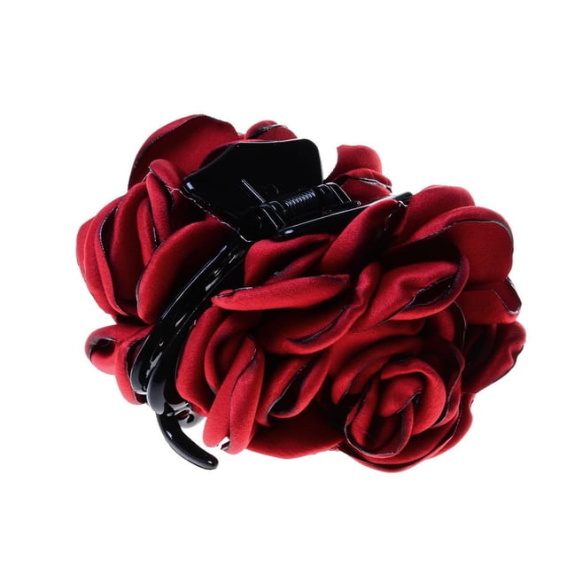 Moda Tela Rosa Flor Grande Pinza Para El Cabello Garra Clip Accesorios Regalo-Vino Azul Sunnimix Clip de pelo grande de las mujeres