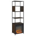thumbnail image 2 of 70" Metal and Wood Tower Fireplace - Dark Walnut, 2 of 5