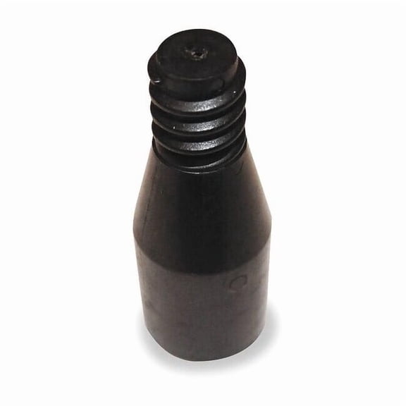 Brush Handle Tip, 3-1/4 in L, Threaded, Black, Plastic 1NFH3