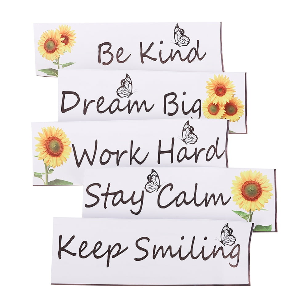 5 Sheets Inspirational Quotes Wall Decals Vinyl Sunflower Daisy Wall