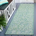 thumbnail image 2 of SAFAVIEH Courtyard Darin Botanical Indoor/Outdoor Runner Rug, Green/Ivory, 2'3" x 8', 2 of 11