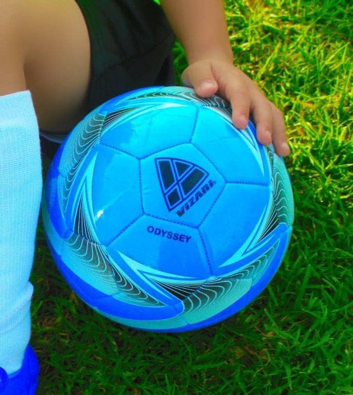 Vizari Odyssey Soccer Ball | Sizes 3, 4, 5 | Durable for Practice & Matches | Indoor & Outdoor Play - BLUE, 5