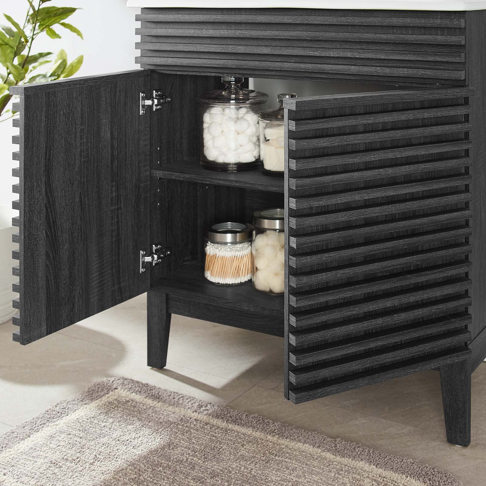 Modway Render 30" Bathroom Vanity Cabinet (Sink Basin Not Included) in Charcoal
