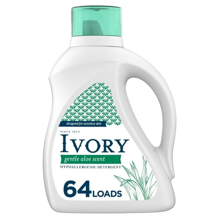 Ivory Gentle Aloe Scent Laundry Detergent, Designed For Sensitive Skin, 92 fl oz, 64 loads